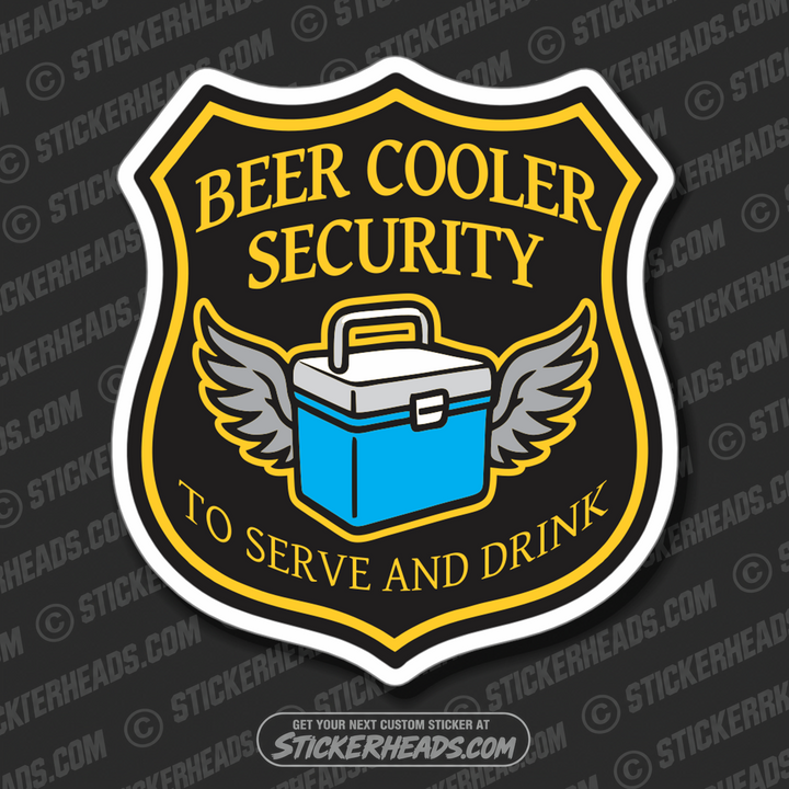 BEER COOLER SECURITY - BBQ Smoker Pitmaster Tailgate Drinking Funny Sticker