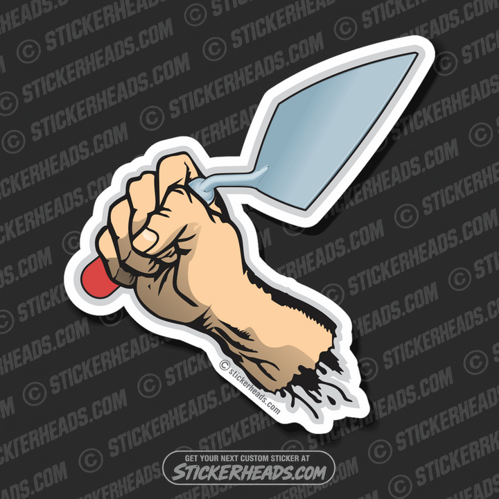 Flying Trowel Hand Fist - Concrete Brick Mason Sticker