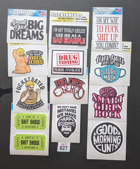 ⭕MT027 - Misc Funny 12-3" Sticker Pack | | Over Run Sticker Deal | |