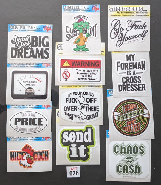 ⭕MT026 - Misc Funny 12-3" Sticker Pack | | Over Run Sticker Deal | |