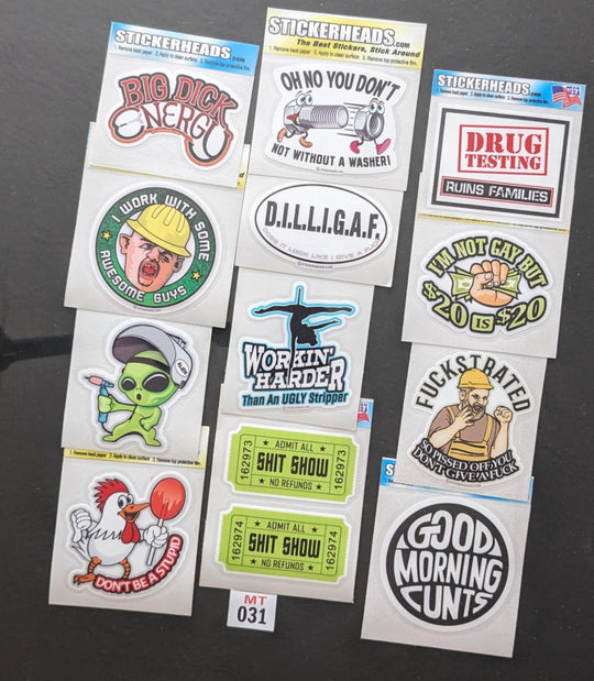 ⭕MT031 - Misc Funny 12-3" Sticker Pack | | Over Run Sticker Dea