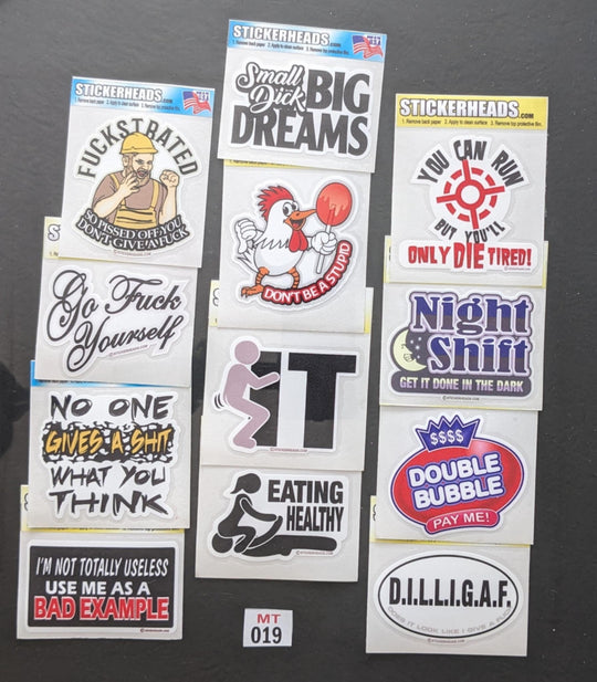 ⭕MT019 - Misc Funny 12-3" Sticker Pack | | Over Run Sticker Deal | |