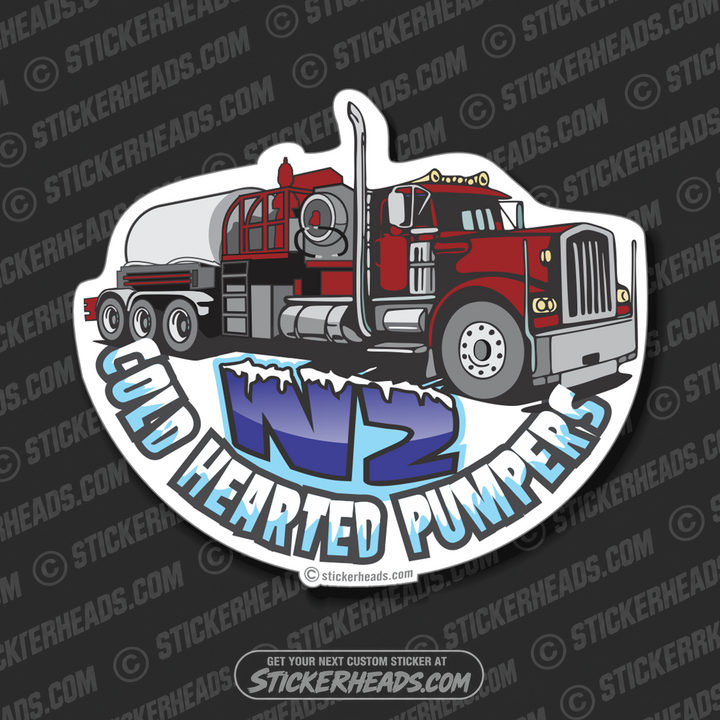 N2 Cold Hearted Pumpers - Pump Truck - Natural Gas Well Frac Frac'er Fracing - Sticker