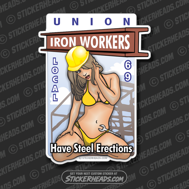 Iron Workers Have Steel Erections Sexy Chick - Ironworker Ironworkers Iron Worker Sticker