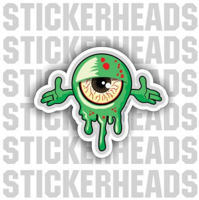 Eye Sore Cartoon Eyeball - Pot High Life - Funny Sticker