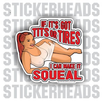 If It's Got Tits Or Tires - Sexy Chick - Mechanic Mechanics Sticker