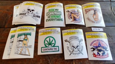 ⭕#ST016- Scaffolders - 12-3" Sticker Pack | | Over Run Sticker Deal | |