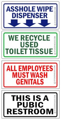 Funny Graffiti Bathroom Sticker Pack #1 ( 4 stickers )