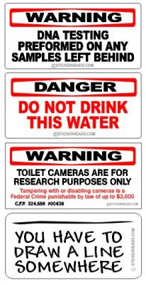 Funny Graffiti Bathroom Sticker Pack #2 ( 4 stickers )