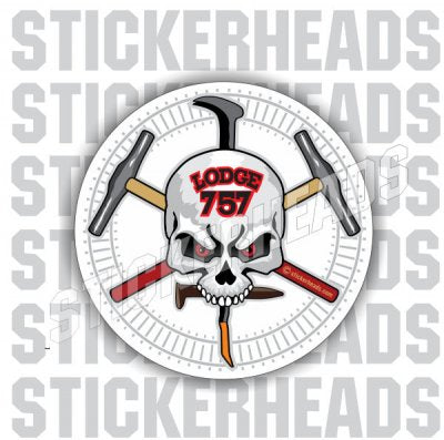 Railroad Skull with Track - Railroad Sticker