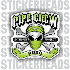 Pipe Crew Skull Crossed Bones - Pipeliner Pipeline - Sticker