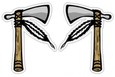 Tomahawks ( 2 Stickers Left and Right ) - Native Indian American Sticker