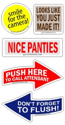 Funny Graffiti Bathroom Sticker Pack #4 ( 5 stickers )