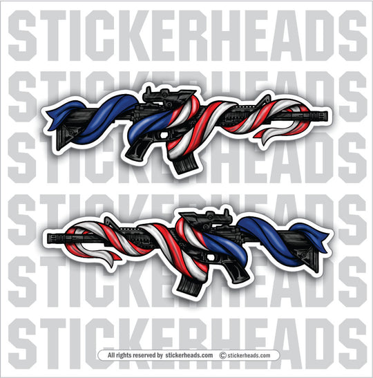 AR15 Wrapped in USA Flag - 2nd Amendment - Pro Gun Sticker