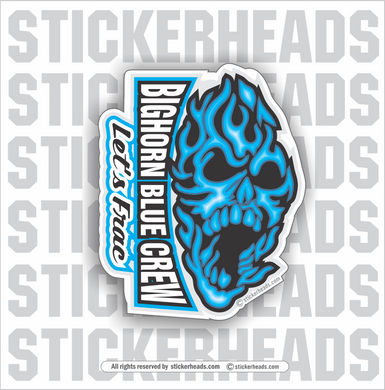 Bighorn Blue Crew - Flaming Gas Skull  -  Incentives Sticker