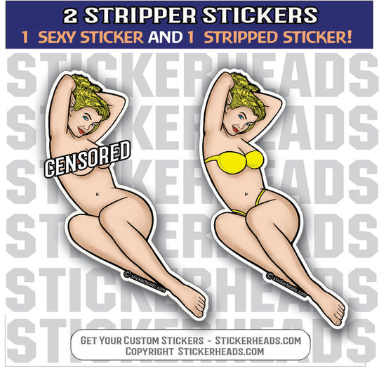 Cina Himen - Sexy Stripper Stickers - 2 STICKERS!