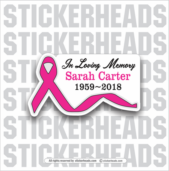 In Memory Of - with Cancer Ribbon - Sticker