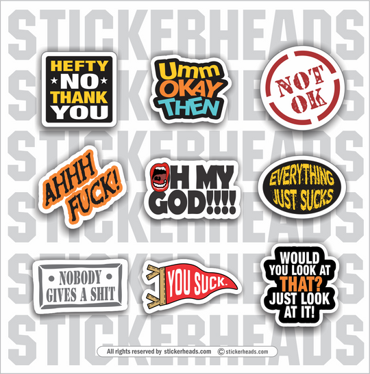 9 MISC STICKER PACK #1 - Packs 9 Stickers
