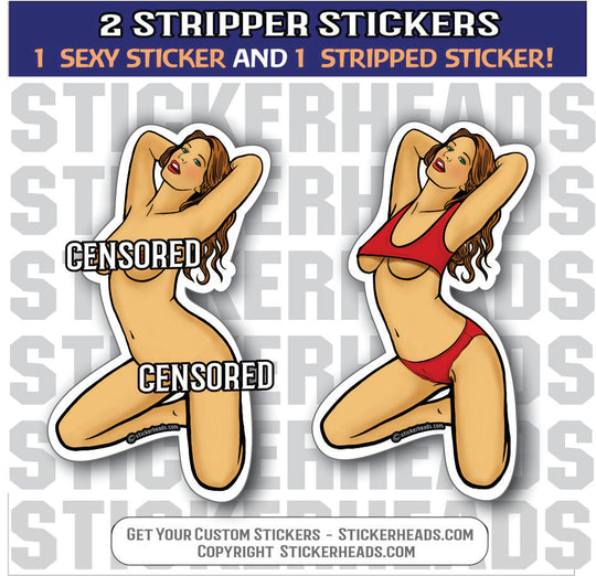 Stacey Rect - Sexy Stripper Stickers - 2 STICKERS!