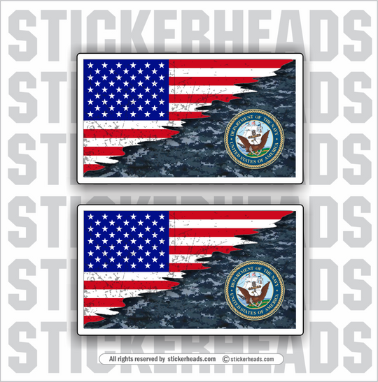 NAVY - REVEAL Flags - USA Flag Sticker