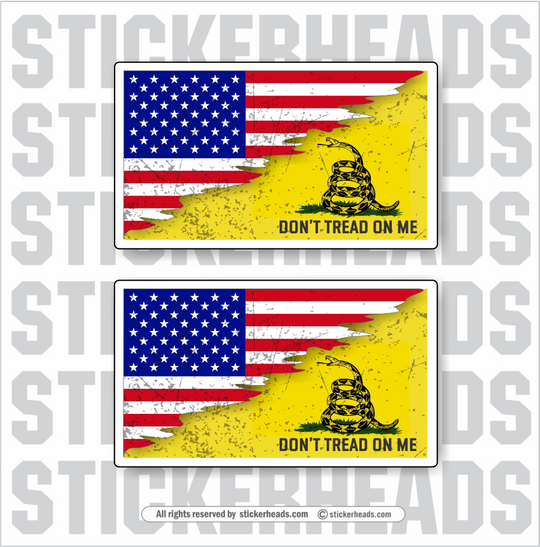 DON'T TREAD ON ME - Gadsden Flags - USA Flag Sticker