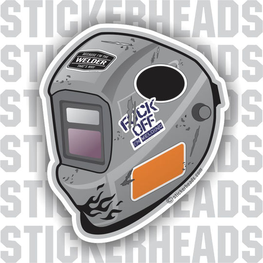 WELDER HELMET Custom Text - Welding Make Your Own Sticker