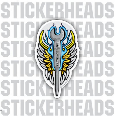 Ironworkers Winged Spud with banner - custom text- Ironworker Ironworkers Iron Worker Sticker