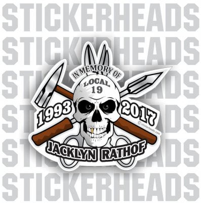Sheet Metal Skull - Custom Text - In Memory Of Sticker
