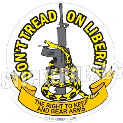 Don't Tread on Liberty - Gadsden Right to keep & Bear Arms AR-15 - Pro Gun Sticker