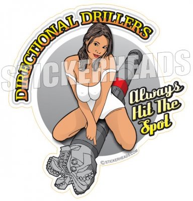 Always Hits The Spot - Sexy Chick - Drilling Head - Directional Driller Drilling Boring Sticker