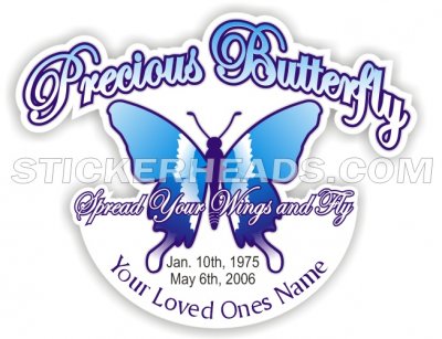 Precious Butterfly - Custom text - In Memory Of Sticker