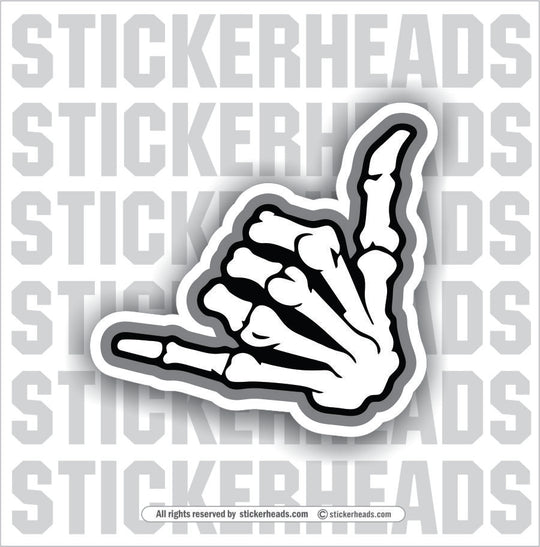 Hang Loose 2 - Skeleton Hang - Funny Work Sticker