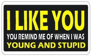 Remind me of when young and stupid   - Attitude Sticker