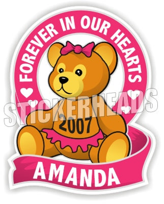Teddy Bear ( Girl Pink ) - In Memory Of Sticker