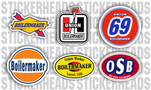 BOILERMAKER - 6 stickers - 2" Old Skool Stickers Automotive Type