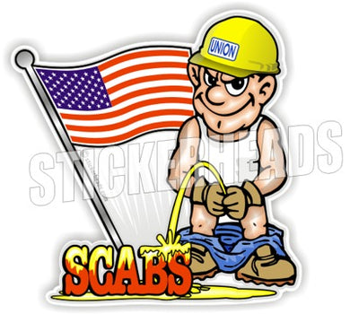 Pee On SCABS - Work Job Sticker