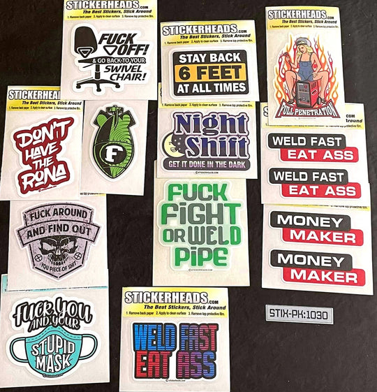 ⭕#STIX-PK 1030 -----12 -3" Sticker Pack | | Over Run Sticker Deal | | WELDER