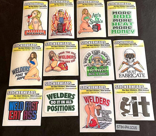 ⭕#STIX-PK 1016 ---12 -3" Sticker Pack | | Over Run Sticker Deal | | PIPEWELDER WELDER