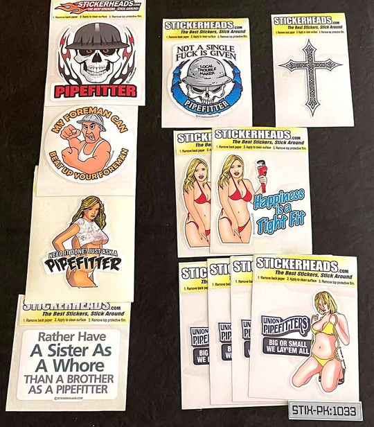 ⭕#STIX-PK 1033 -----12 -3" Sticker Pack | | Over Run Sticker Deal | | PIPEFITTER
