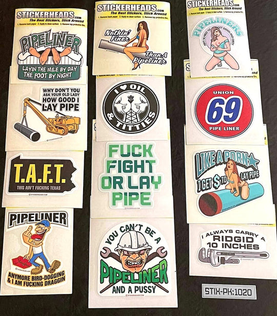 ⭕#STIX-PK 1020 ---12 -3" Sticker Pack | | Over Run Sticker Deal | | PIPELINER