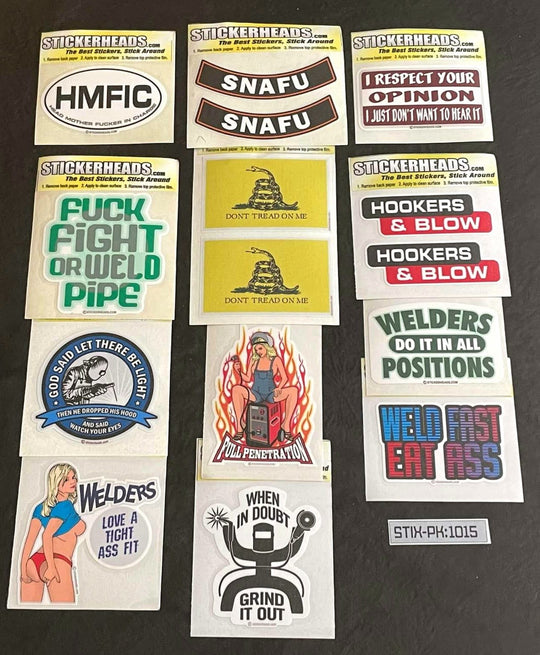 ⭕#STIX-PK 1015 ---12 -3" Sticker Pack | | Over Run Sticker Deal | | PIPEWELDER WELDER