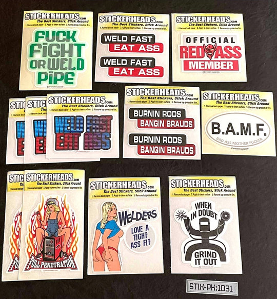 ⭕#STIX-PK 1031 -----12 -3" Sticker Pack | | Over Run Sticker Deal | | WELDER