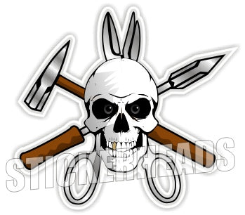 Sheet Skull ( no Text ) - Sheet Metal Workers Sticker