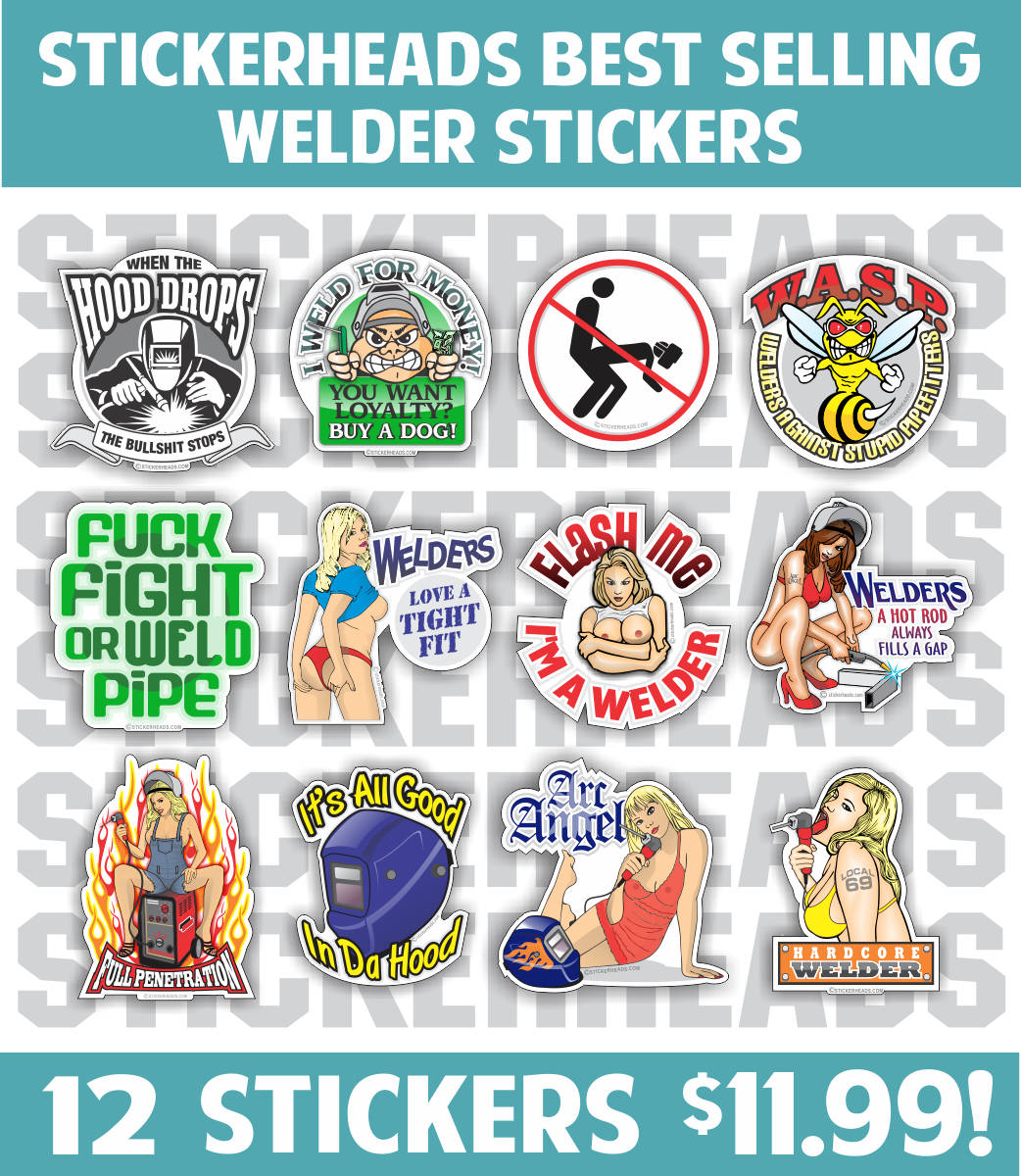 WELDER ( Best Selling ) Pack of 12 STICKERS   - welding weld sticker