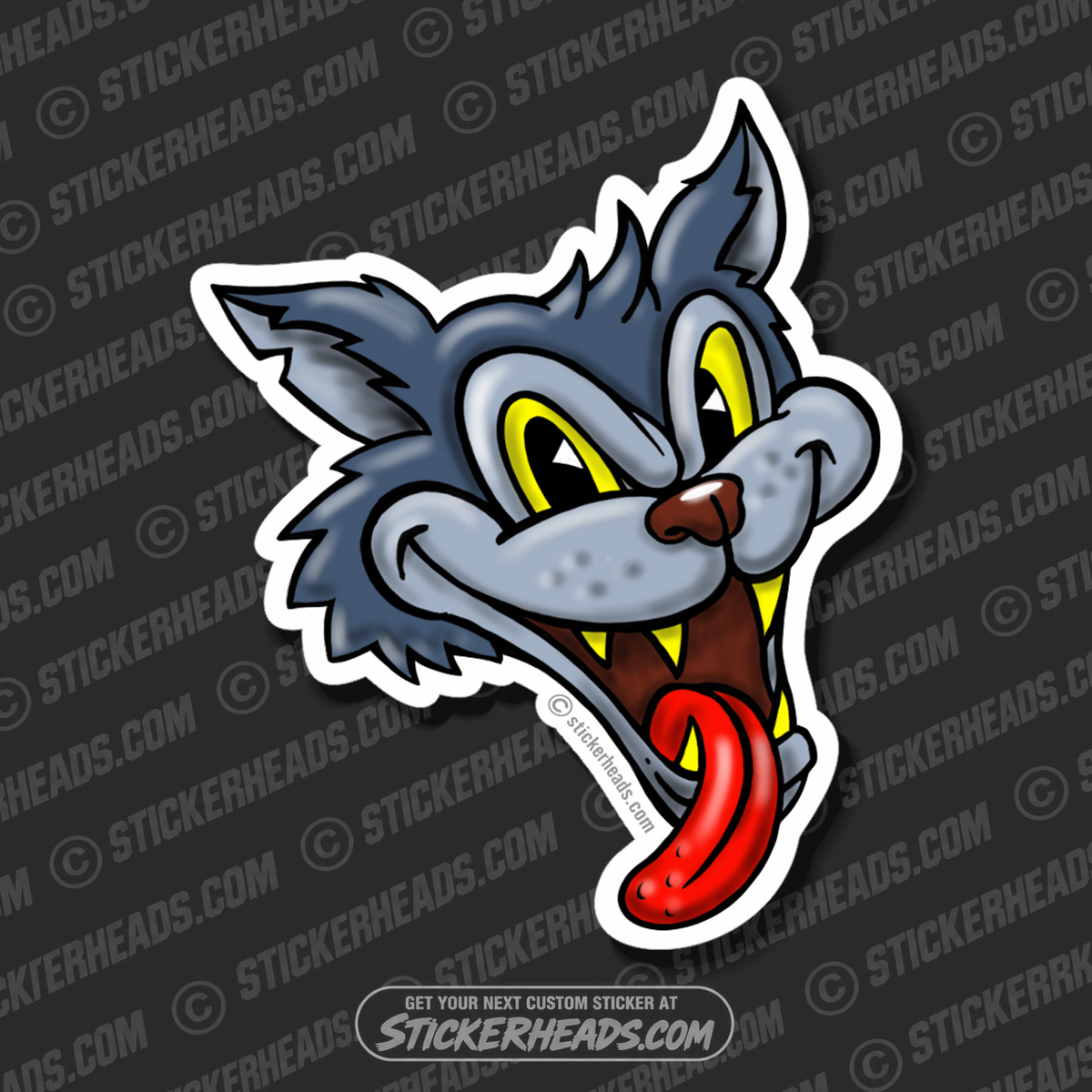 1950's Style Cat Pussy -  Funny Work Sticker