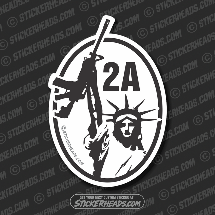 2A AR-15 Statue Of Liberty -  Pro Gun Sticker