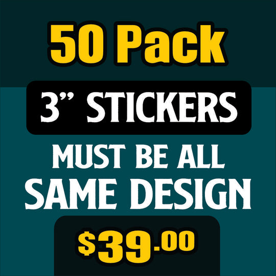 50 - 3" stickers for $39.00 - All The Same Sticker -  Bulk Savings Pack