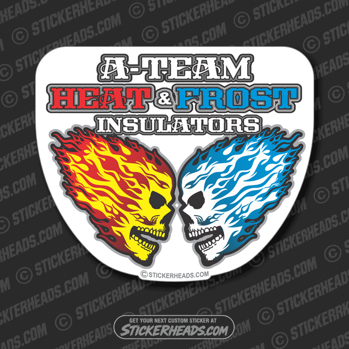 A Team Heat & Frost - Skulls - Custom Text - Insulators  Insulator Sticker