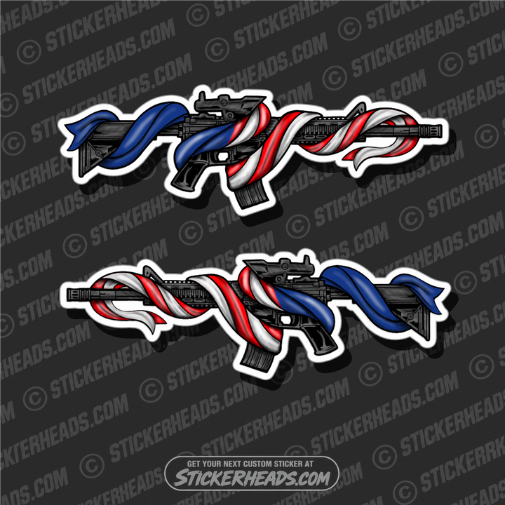 AR15 Wrapped in USA Flag  - 2nd Amendment  - Pro Gun Sticker