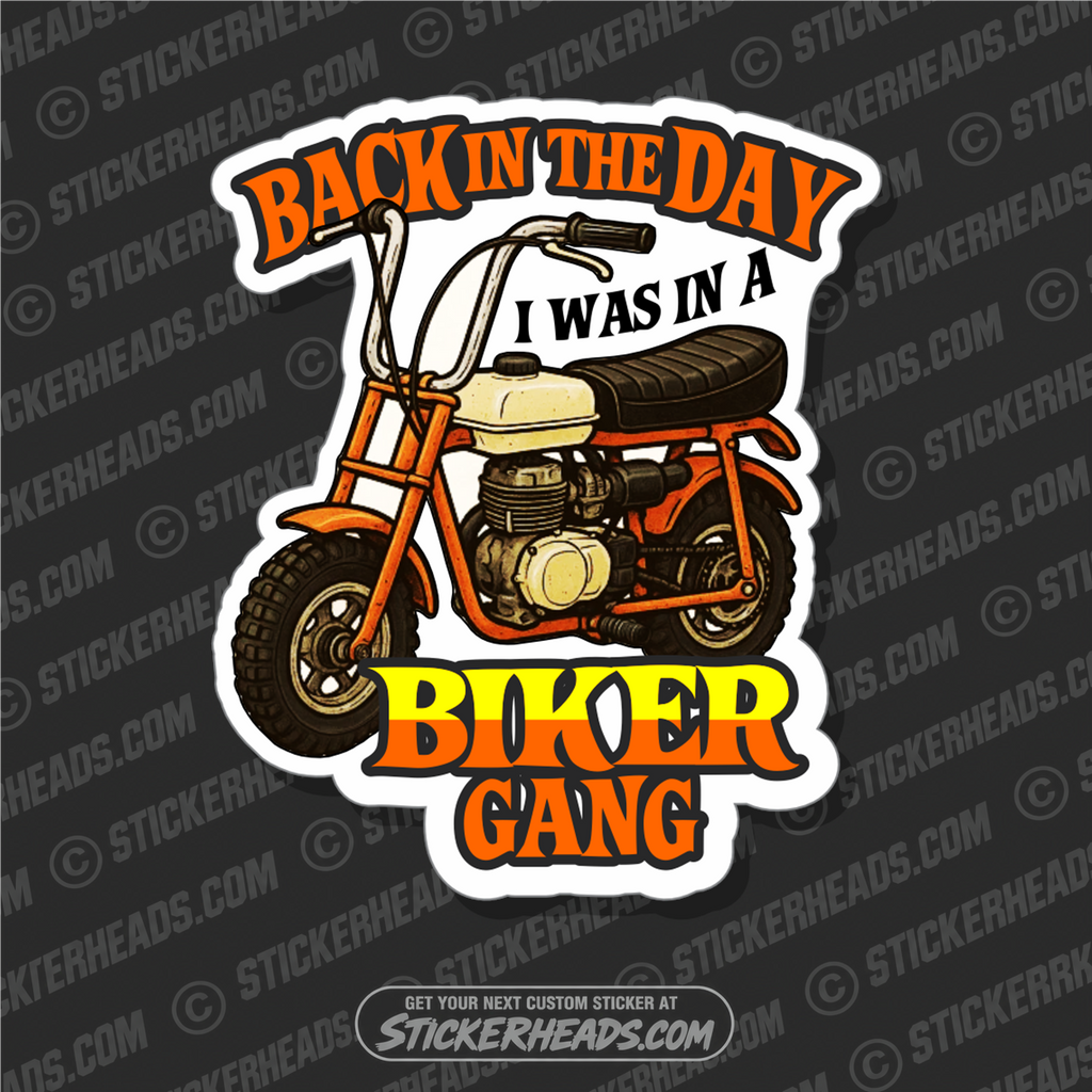 BACK IN THE DAY I WAS IN A BIKER GANG - Biker Misc Funny Sticker